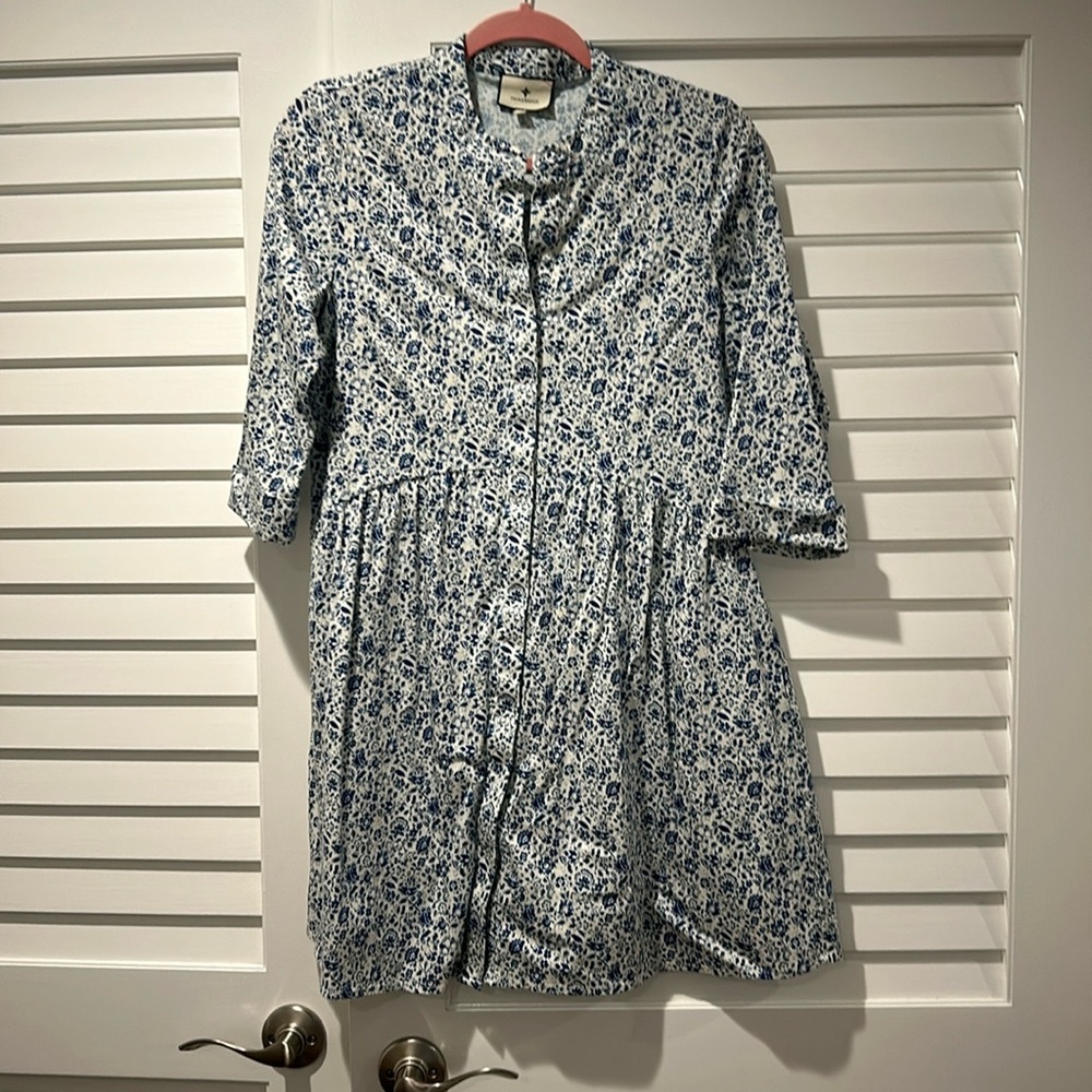Tuckernuck Royal Shirt Dress in Blue Floral